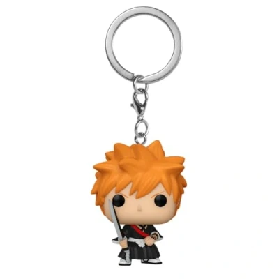 Abbildung von Funko POP! Keychain: BLEACH Ichigo Kurosaki Neuartiger Schlüsselanhänger Vinyl Minifigur Zum Sammeln Strumpffüller Geschenkidee Offizielle Handelswaren Anime Fans