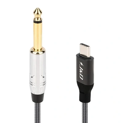 Abbildung von J&amp;D USB Type C auf 6,35mm 1/4 Zoll TS Gitarren Audiokabel, Mikrofonkabel für Audioaufnahmen, Bass, Elektronisches Klavier, Kompatibel mit iPhone 15/16 Serie, 1 M