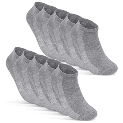 Abbildung von Sneaker Socken Damen Grau 39 42 Baumwolle Unisex 10 Paar Graue Sneakersocken 16510 WP (Grau 42)
