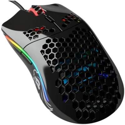Abbildung von Glorious Gaming Model O Wired Mouse superleichtes Wabendesign mit 67 g, RGB Beleuchtung, Pixart 3360 Sensor, Omron Schaltern, beidhändig Glänzend Schwarz