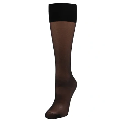 Abbildung von Falke Seidenglatt 15 Denier Transparent Silky Kniestrümpfe, Damen, Größe: 35 38, Black