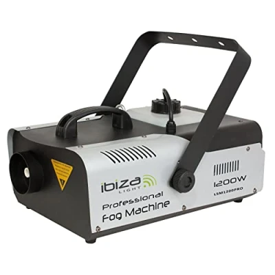 Abbildung von Ibiza LSM1200PRO Professionelle 1200W Nebelmaschine programmierbar mit DMX und Fernsteuerung Schwarz