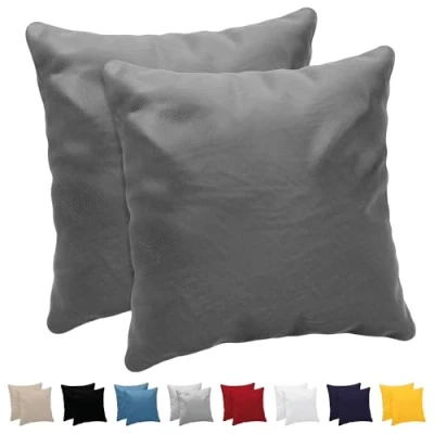 Abbildung von Kissenbezug 40x40 (Set mit 2) 100% Jersey Baumwolle 150 g/qm Kissenbezüge Anthrazit Für Kissen 40 x cm Kissenhülle Resistent und Hypoallergen Dreamzie