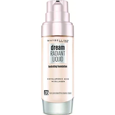 Abbildung von Maybelline New York Make Up, Dream Radiant Liquid Flüssige Foundation, Nr. 05 Fair Porcelain, 30 ml