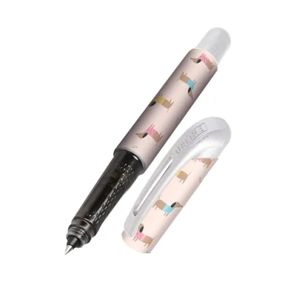 Abbildung von Online College Dackel Tintenroller mit Patrone I Ergonomischer Rollerball für Rechts &amp; Linkshänder Hunde Design Kinder Erwachsene inkl. Kombipatrone Made in Germany