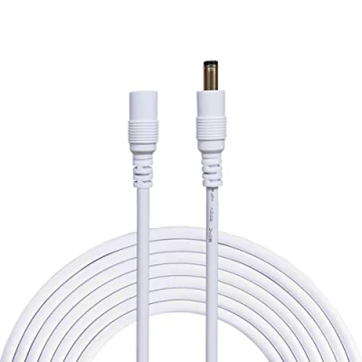 Abbildung von Liwinting 3m/9.84Feet DC Verlängerungskabel 5.5 mm x 2.1 Anschlusskabel DC/Gleichstrom Verbinderkabel Verteiler Männlich zu Weiblich Verbinder für Netzteil, LED, CCTV Kamera Power Weiß