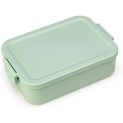 Abbildung von Brabantia Make &amp; Take Brotdose Medium Platz für Sandwiches Deckel mit Klickverschluss Gefriergeeignet Spülmaschinen Mikrowellenfest Jade Green 20 x 13,5 5,5 cm