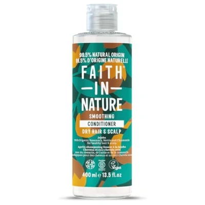 Abbildung von Faith In Nature Jojoba Spülung, Glättend, Vegan und Frei von Tierversuchen, Ohne SLS Oder Parabene, Für Normales bis Trockenes Haar, 400ml