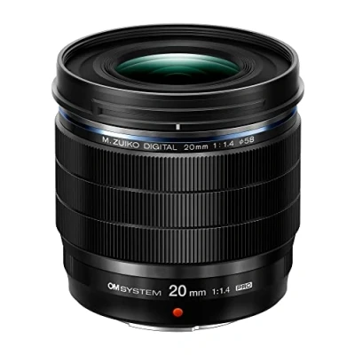 Abbildung von OM SYSTEM M.ZUIKO DIGITAL ED 20mm F1.4 PRO, Standardobjektiv für den professionellen Einsatz, geeignet alle MFT Kameras (Olympus D und Pen Kameras, Panasonic G Series), schwarz