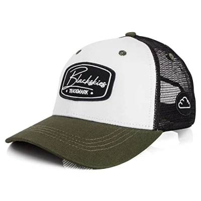 Abbildung von Blackskies® Race Baseball Cap Herren Damen Premium Trucker Snapback Schirm Mütze Kappe Basecap Olive Weiß Schwarz