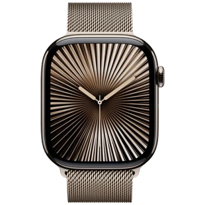 Abbildung von Apple Watch Series 10 4G 46mm Natural Titanium (Beige Milanaiseband M/L)