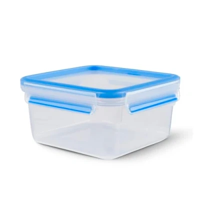Abbildung von Emsa N10113 Clip &amp; Close Frischhaltedose quadratisch 1,3 Liter Verschluss Kunststoff Transparent/Blau