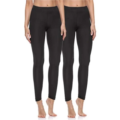Abbildung von Merry Style 2er Pack Leggings Damen Baumwolle für das ganze Jahr Bequeme Blickdicht Ideal Yoga Sport Gym und Freizeit MS10 198 (Schwarz/Schwarz, L)