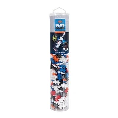 Abbildung von Plus 300.4182 9604182 Mini Geniales Konstruktionsspielzeug, Tube Saturn V Rakete, Bausteine Set, 240 Teile, bunt