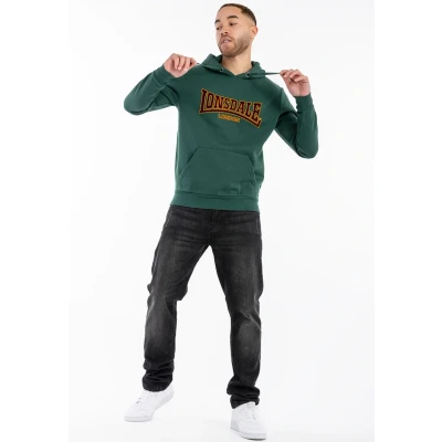 Abbildung von Lonsdale Herren Kapuzensweatshirt schmale Passform Hooded Classic LL002, Bottle Green, XXL