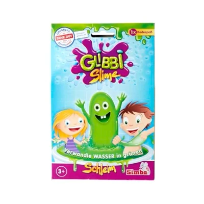 Abbildung von Simba 105954666 Glibbi Slime Badespaß, 150g, Glibber Badewannenspielzeug ab 3 Jahren, Pulver verwandelt Wasser in grünen Schleim