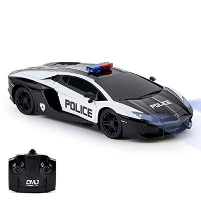 Abbildung von Lamborghini Aventador Offiziell lizenzierte Fernsteuerung für Kinder mit funktionierenden Lichtern, RC Modell Auto 1:24, 27 MHz, LP700 4