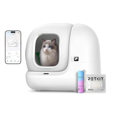 Abbildung von PETKIT Pura Max 2 Selbstreinigende Katzentoilette, 76L Katzenklo Selbstreinigend,xSecure,Geruchsbeseitigung,App Steuerung,Große Fassungsvermögen,für Mehrere Katzen（Deo und Sandkissen Frei, mit N50）
