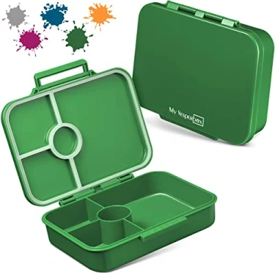 Abbildung von My Vesperbox Bia Bento Box Kinder NEU VERSTÄRKTE VERSCHLÜSSE Auslaufsicher &amp; BPA Frei extrem robust Lunchbox Brotdose ideal für Kindergarten und Schule… (Grün)
