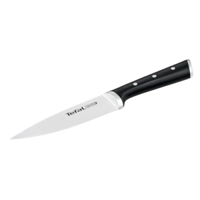 Abbildung von Tefal K23203 Ice Force Kochmesser 15 cm Fleisch oder Gemüsemesser deutscher Edelstahl ergonomischer Griff spülmaschinenfest Edelstahl/Schwarz
