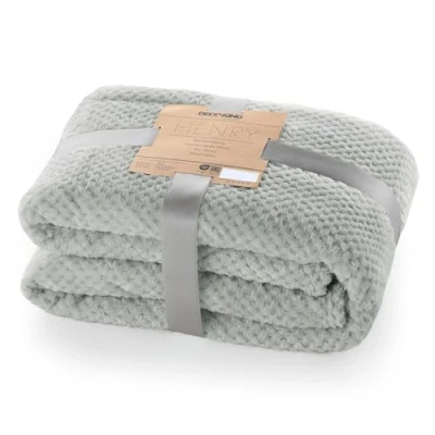 Abbildung von DecoKing Kuscheldecke 220x240 cm Stahl Decke Microfaser Wohndecke Tagesdecke Fleece weich sanft kuschelig skandinavischer Stil grau anthrazit Henry