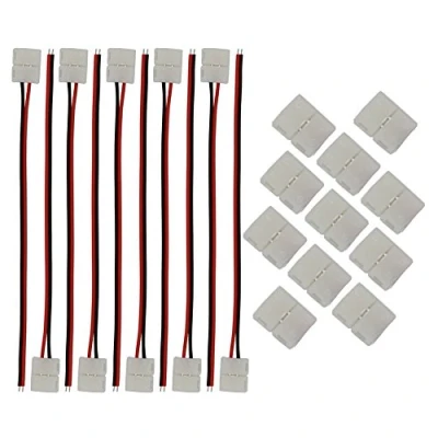 Abbildung von CESFONJER 2 polig LED Strip Connector (10 Stück), Pin Verbindungskabel Verbinder für 8mm Breit SMD 3528 2835 Einfarbige Streifen Stripes, ohne Löten.