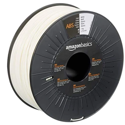 Abbildung von Amazon Basics 3D Drucker Filament aus ABS Kunststoff, 1.75 mm, Weiß, 1 kg Spule