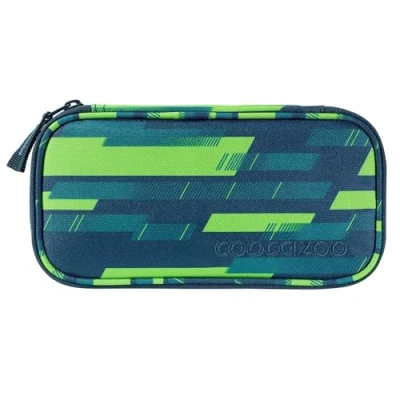 Abbildung von coocazoo Mäppchen „Lime Stripe, blau grün, Federmäppchen, großes Hauptfach, Schlaufen für Zirkel, Geodreieck und Lineal, Stundenplanfach, Stiftehalter, Reißverschlussfach, ab der 3. Klasse