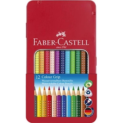 Abbildung von FABER CASTELL 112413 Buntstifte Colour GRIP, 12er Metalletui