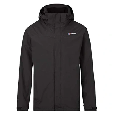 Abbildung von Berghaus Herren Hillmaster Interactive Jacke, Atmungsaktiver, Strapazierfähiger Mantel Übergangsjacke Hardshell Gore Tex Wasserdichte, Schwarz, XXL EU