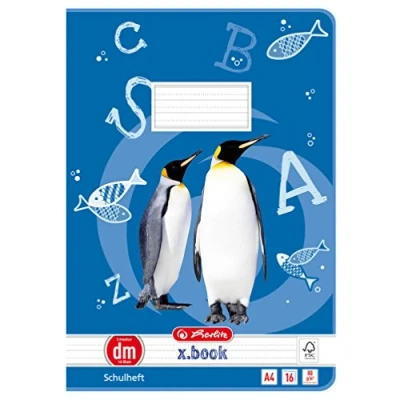 Abbildung von Herlitz 11322401 Schulheft (A4, Lineatur dm (liniert mit Hilfslinie)) 16 Blatt, 10er Packung