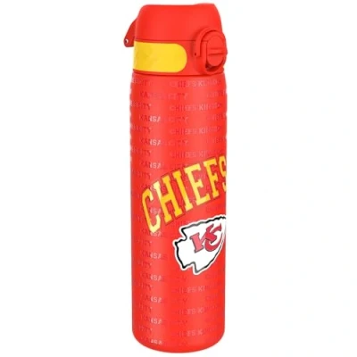 Abbildung von Ion8 Stahl Trinkflasche, 600 ml, Auslaufsicher, Einhandöffnung, Sichere Verriegelung, Spülmaschinenfest, Klappdeckel, Tragegriff, Leicht zu Reinigen, Langlebig, NFL Chiefs Design