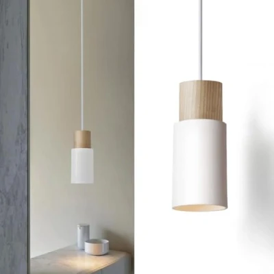 Abbildung von ouglres 1 Flammig Vintage Pendelleuchte Weiß Höhenverstellbar Hängelampen Kücheninsel Industrielle Hängeleuchte e27 Leuchte 1.2m Pendellampe Für Küche Esstisch,Schlafzimmer Wohnzimmer Bar(Ohne Birne)