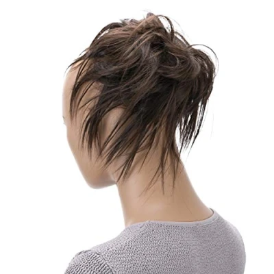 Abbildung von CAISHA Jumbo Haarteil Haargummi Dutt Flora Hochsteckfrisuren Brautfrisuren Natürlich Gewellt Unordentlich DM17cm Schokobraun G2F