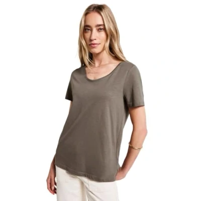 Abbildung von STREET ONE Damen A322897 Basic T Shirt in Unifarbe, Dark Tumbled Beige, 36