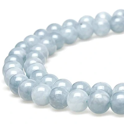 Abbildung von MJDCB Perlen zum Auffädeln 10mm 35 stück Aquamarin Halbedelsteine mit Loch Natürliche Lose Runde Steinperlen für Herstellung Schmuck Armbänder Halsketten
