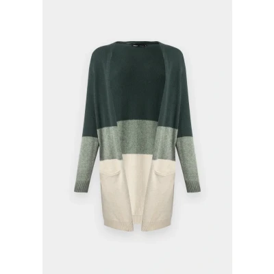 Abbildung von ONLY Onlqueen LONG Strickjacke, Damen, Größe: XS, June bug/balsam green mel/oatmeal m