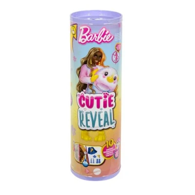 Abbildung von Barbie Cutie Reveal Puppe und Accessoires, Batik Pinguin Plüschkostüm 10 Überraschungen mit Farbwechsel, Color Dream Reihe, HRK40