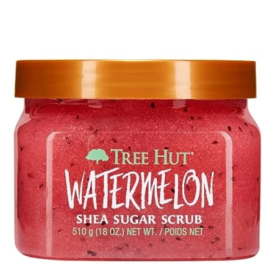 Abbildung von Tree Hut Watermelon Shea Sugar Scrub Peeling Körperpeeling entfernt abgestorbene, trockene Haut für ein weiches und hydratisiertes Gefühl pflegende essentielle Körperpflege 532 ml