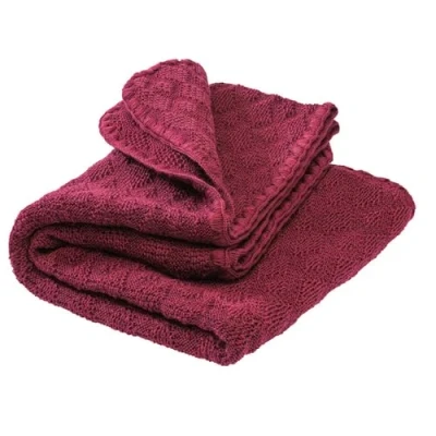 Abbildung von Disana WOLL BABYDECKE, 100% Bio Merinowolle GOTS, IVN Best kuschelweiche Strickdecke mit Ajourmuster Newborn Baby Kleinkind Kind Unisex Erstausstattung Made in Germany Cassis