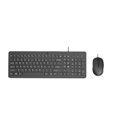 Abbildung von HP 150 kabelgebundene Maus Tastaturkombination, USB A Anschlüsse, 12 Fn Tasten, 1.600 DPI, funktioniert mit Windows &amp; Mac, leise, QWERTZ Layout, schwarz