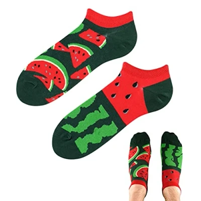 Abbildung von TODO Colours Lustige Socken mit Motiv Mehrfarbige, Bunte, Verrückte für die Lebensfreude (35 38, z LOW Wassermelone, numeric_35)
