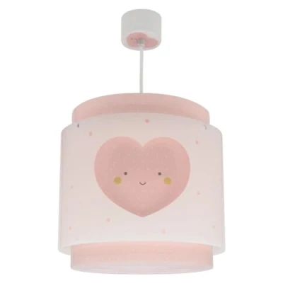 Abbildung von Dalber Lampe kinderzimmer, kinderlampe Pendelleuchte Hängelampe, Deckenleuchte Kinder, Deckenlampe kinderzimmer Baby Dreams Herz Rosa, 76012S, E27