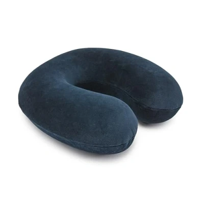 Abbildung von Amazon Basics Nackenkissen aus Memoryschaumstoff, Halbkreisförmig, Marineblau