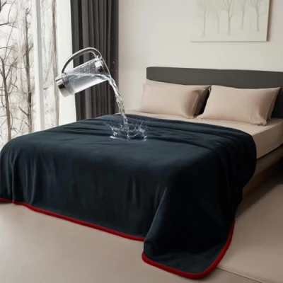 Abbildung von Bedding Aid wasserdichte Decke, Hundedecke Wasserdicht, Liebesdecke Katzendecke, Hundedecke, Sofa, Rot/Schwarz, 203 x 229 cm