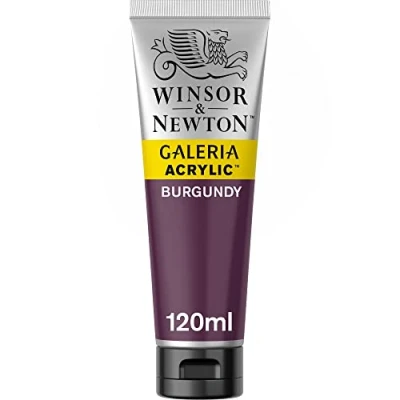 Abbildung von Winsor &amp; Newton 2131075 Galeria Acrylfarbe, hohe Pigmentierung, lichtecht, buttrige Konsistenz, 120ml Tube Burgunderrot, Acrylfarbe