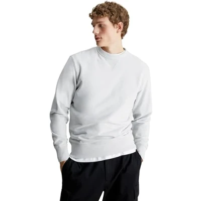 Abbildung von Calvin Klein Jeans Herren Sweatshirt Badge Crew Neck ohne Kapuze, Grau (Lunar Rock), XXL