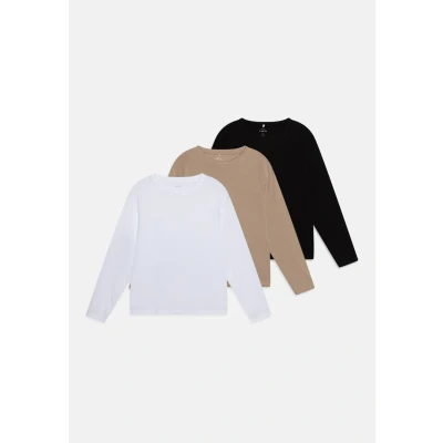 Abbildung von Name it Nkmvobbo 3 PACK Langarmshirt für Kinder, Größe: 92, Black/pure cash/bright white