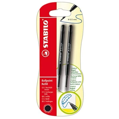 Abbildung von STABILO Kugelschreibermine Ballpoint Refill z.B pointball und SMARTball 2er Pack schwarz