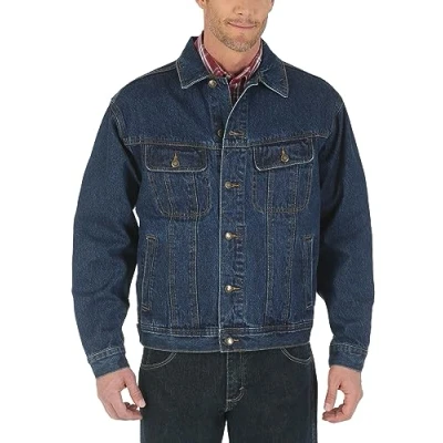 Abbildung von Wrangler Ungefütterte Western Jeansjacke für Herren, Antikes Indigo, L